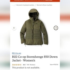 REI Coop Women's Stormhenge Waterproof 850 Down Jacket Size M in Plum